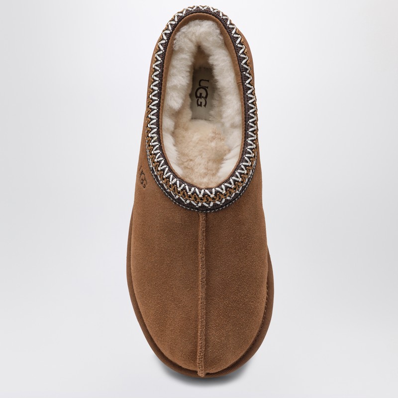 Ugg Tasman Chestnut Eather Slip Ons In Brown