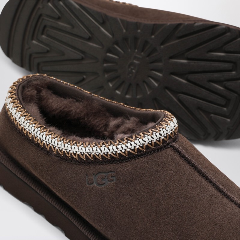 Ugg Tasman Cocoa-coloured Eather Slip-ons In Brown