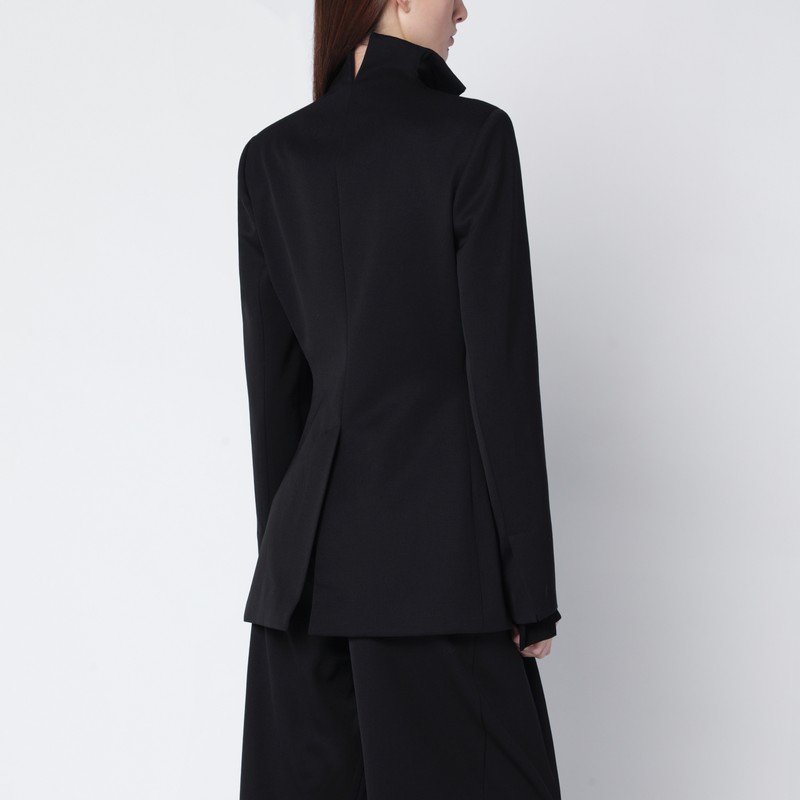 Francesco Murano Black Single-breasted Wool Blazer In Black