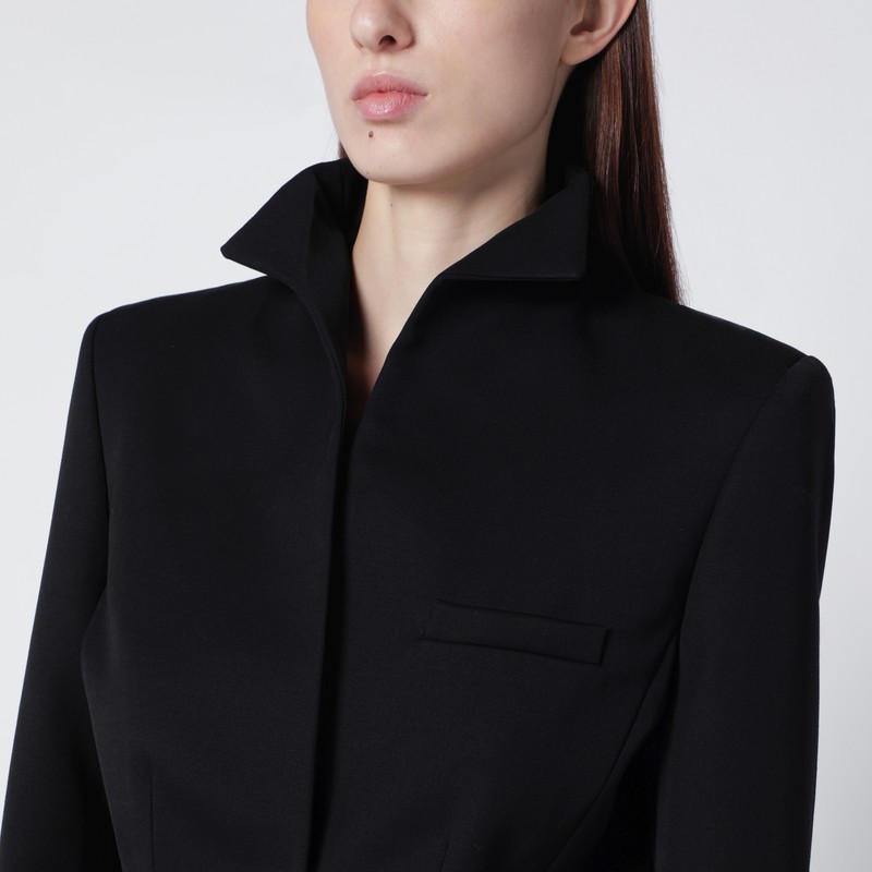 Francesco Murano Black Single-breasted Wool Blazer In Black
