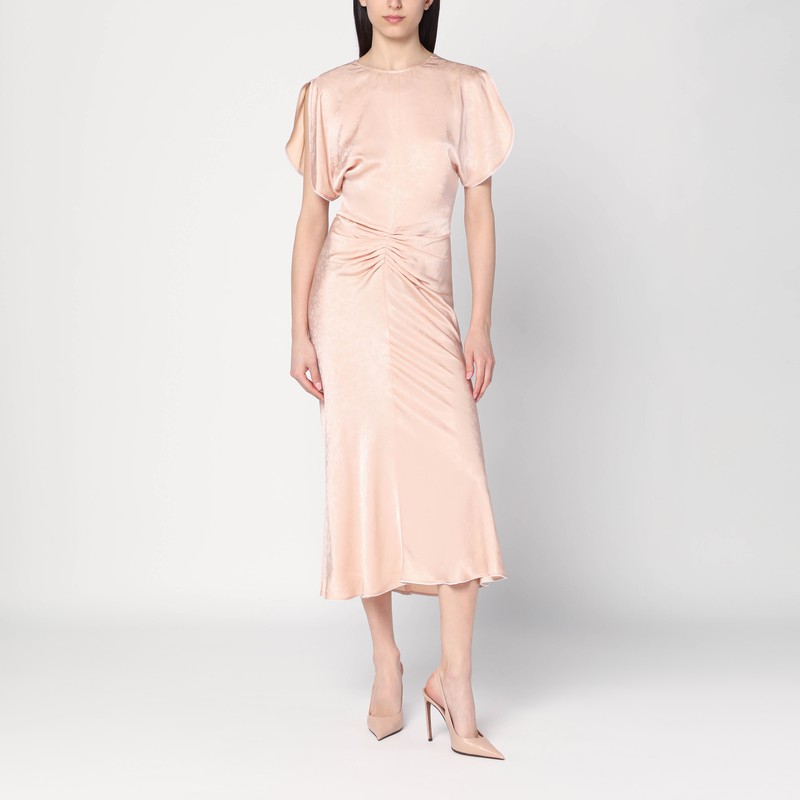 Light pink damask dress with gathering