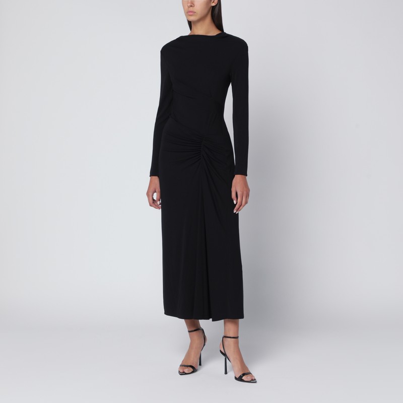 Ferrera dress in black draped jersey