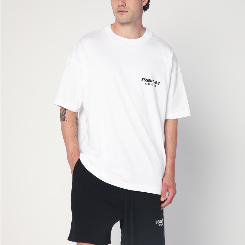 White cotton T-shirt with logo