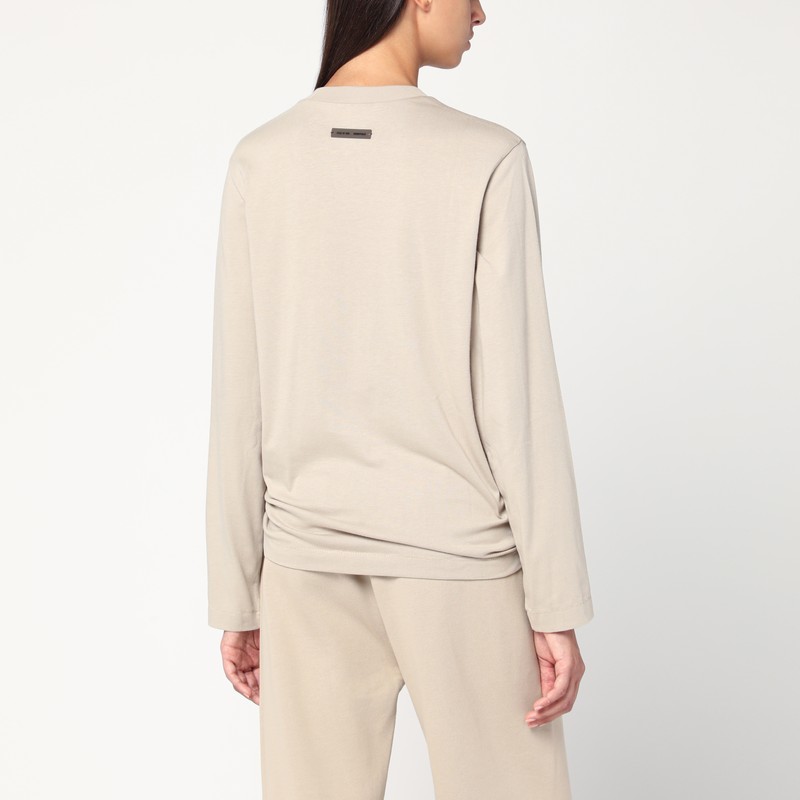 Essentials Greige Cotton-blend Top In Neutral