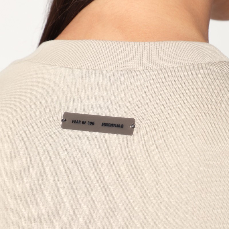 Essentials Greige Cotton-blend Top In Neutral