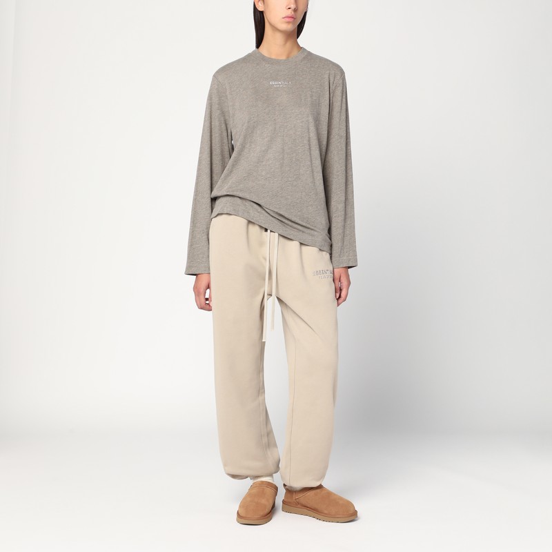 Essentials Grey Cotton-blend Top In Gray
