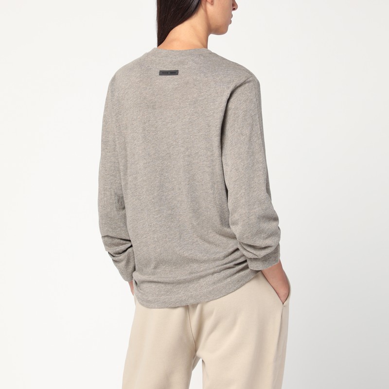 Essentials Grey Cotton-blend Top In Gray