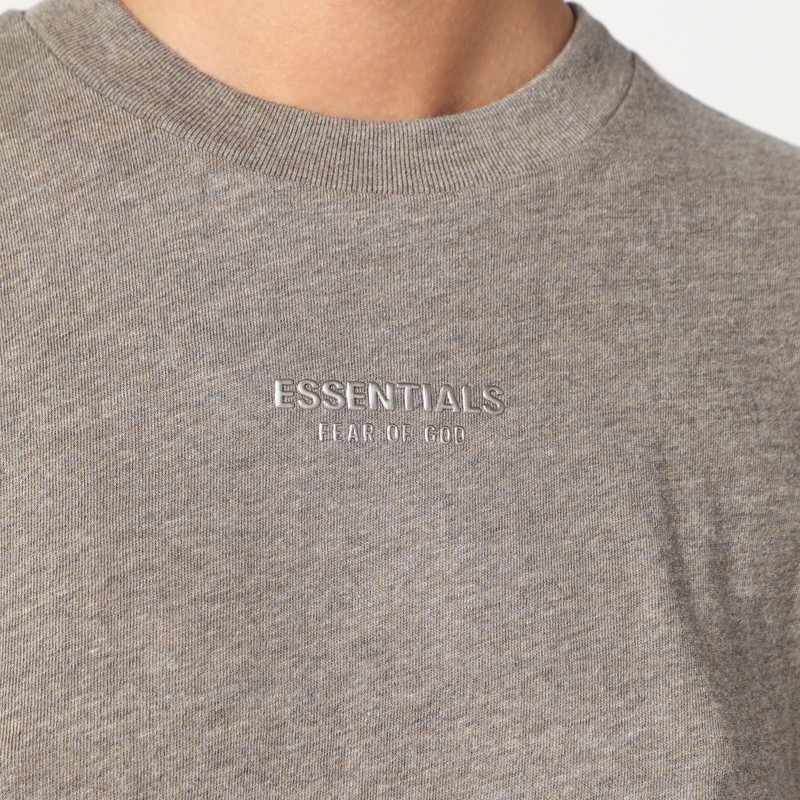 Essentials Grey Cotton-blend Top In Gray