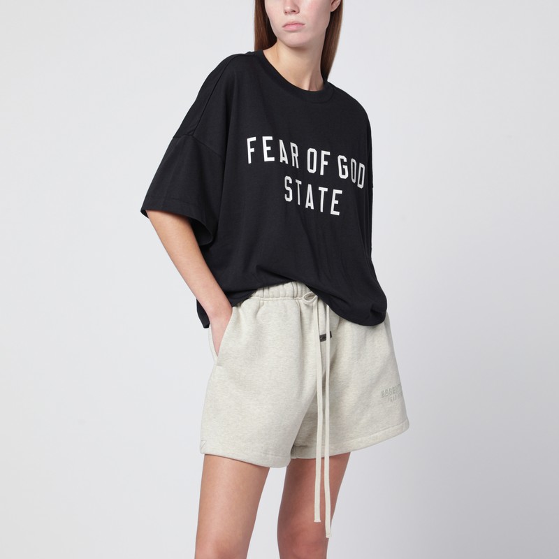 Essentials Black Crewneck T-shirt With Logo