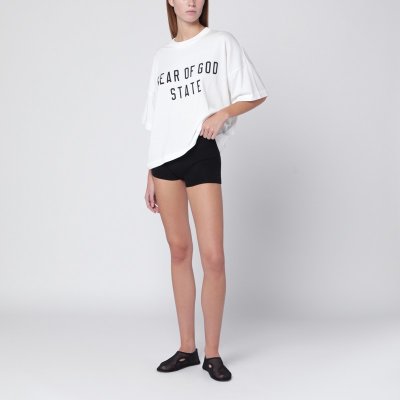 Essentials White Crewneck T-shirt With Logo In White