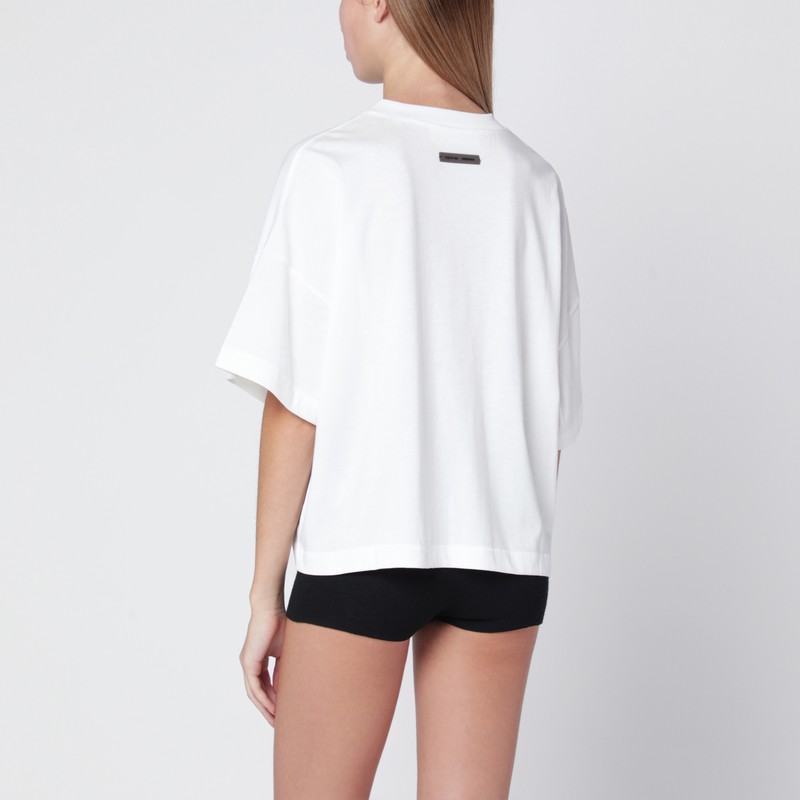 Essentials White Crewneck T-shirt With Logo In White