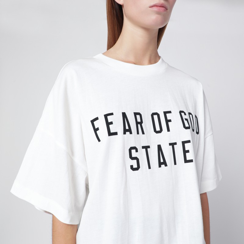 Essentials White Crewneck T-shirt With Logo In White