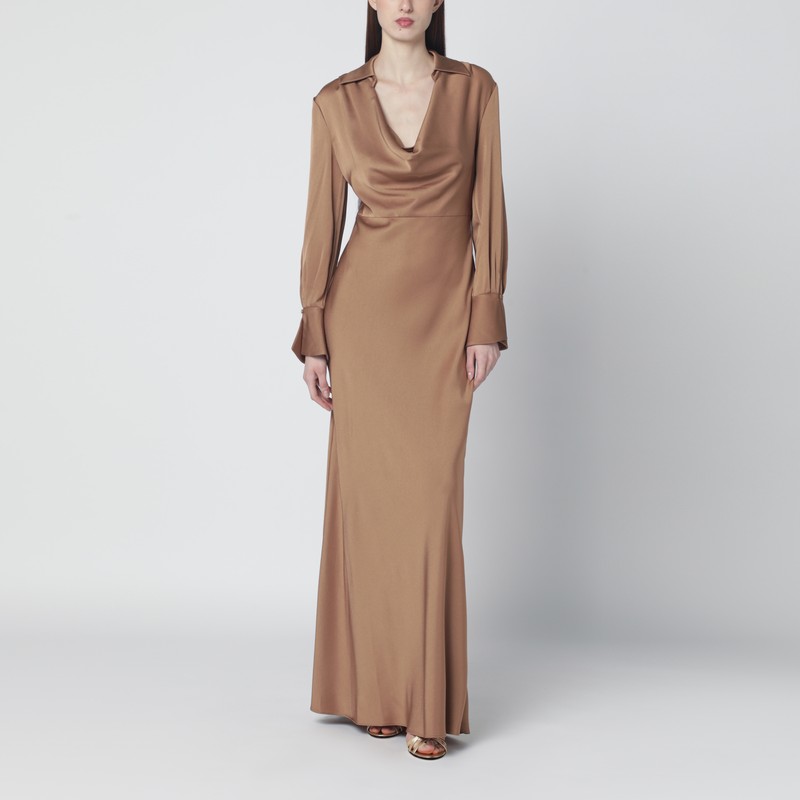 Adelle satin dress with draping