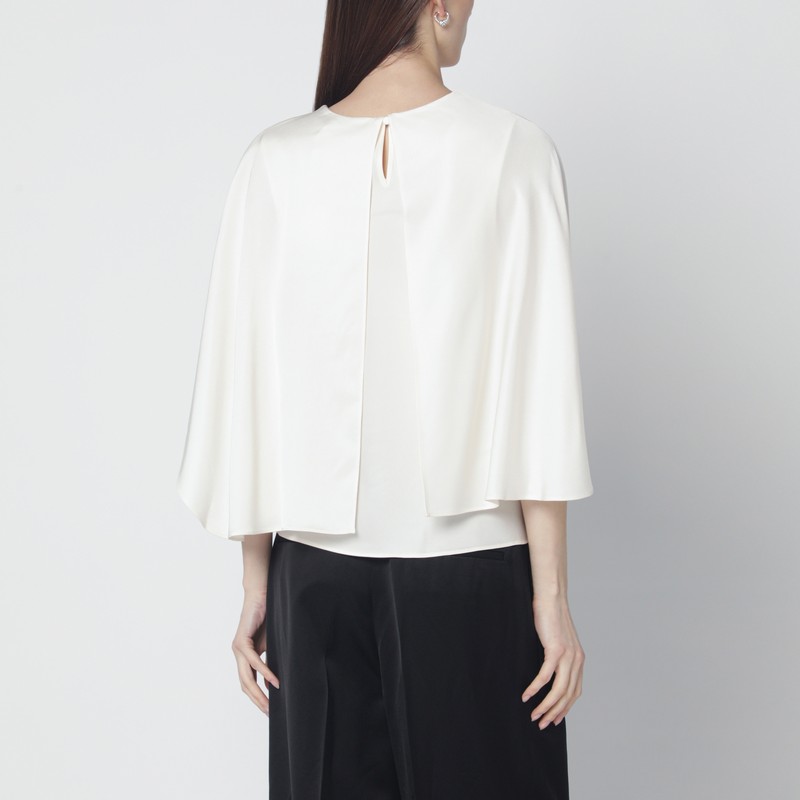 Simkhai Eliora Cream Satin Blouse In Sand