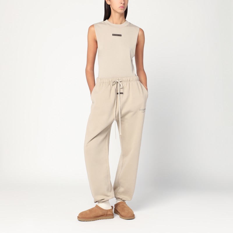 Essentials Greige Cotton-blend Joggers In Sand