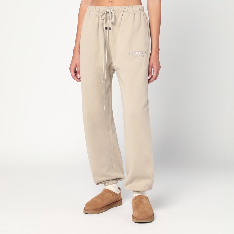 Essentials Greige Cotton-blend Joggers In Sand