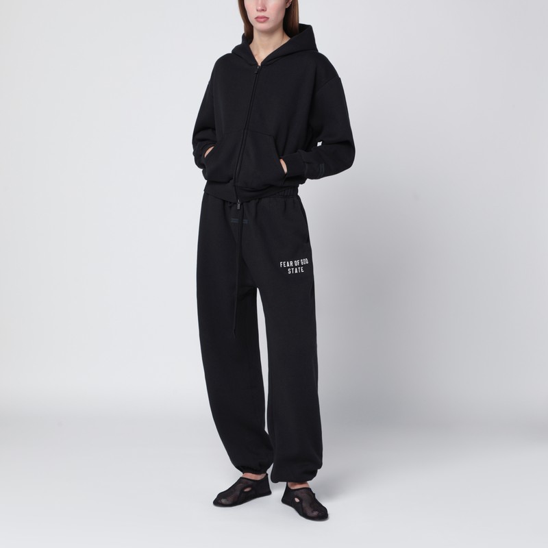 Essentials Black Jogging Trousers With Logo In Black