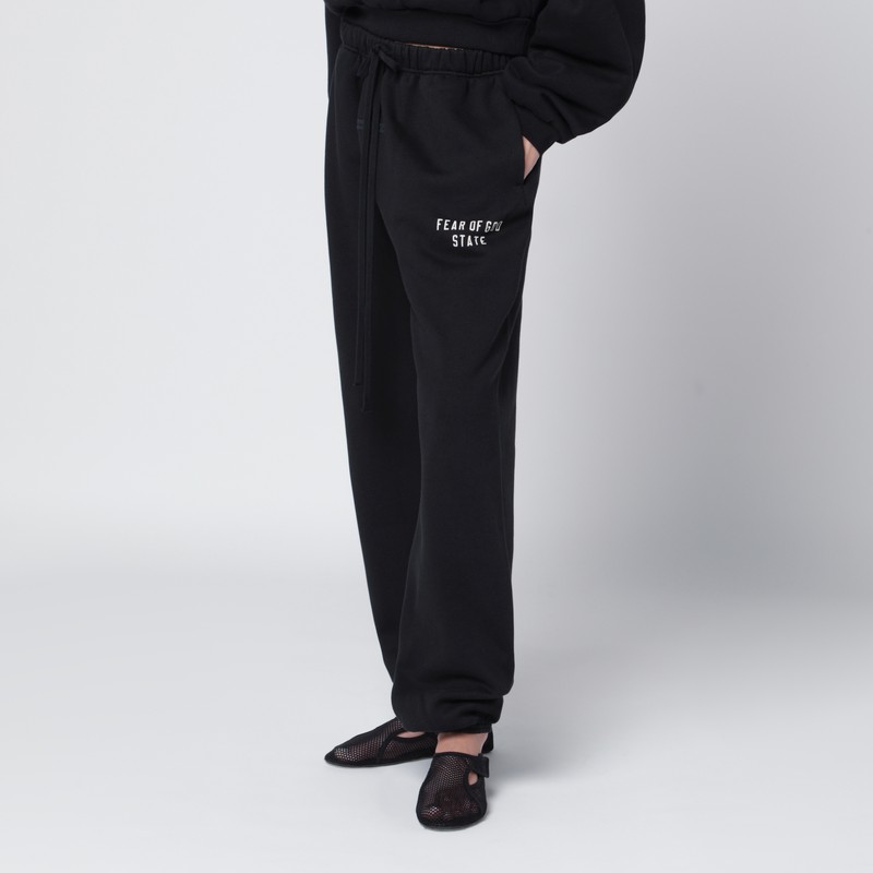 Essentials Black Jogging Trousers With Logo In Black
