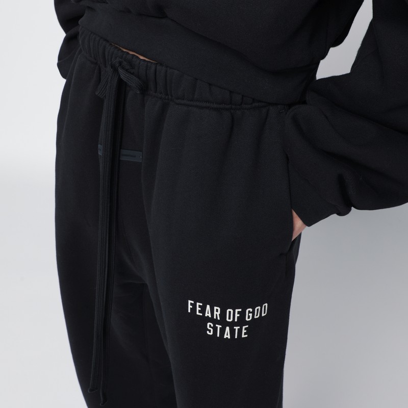 Essentials Black Jogging Trousers With Logo In Black