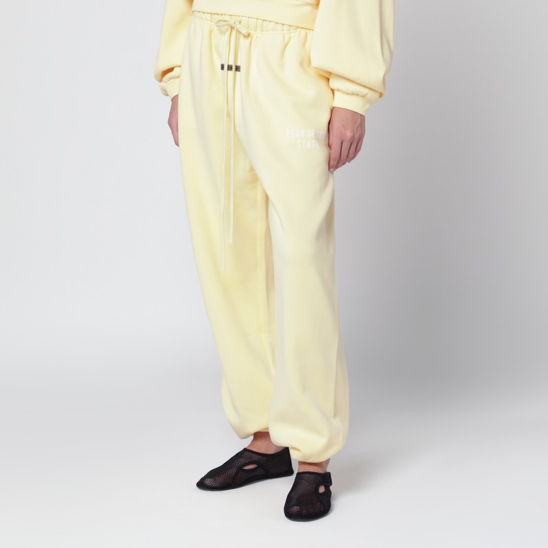 Essentials Yellow Jogging Pants With Logo In Yellow