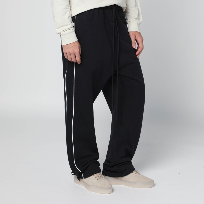 Essentials Black Jogging Pants With Contrasting Trims In Black