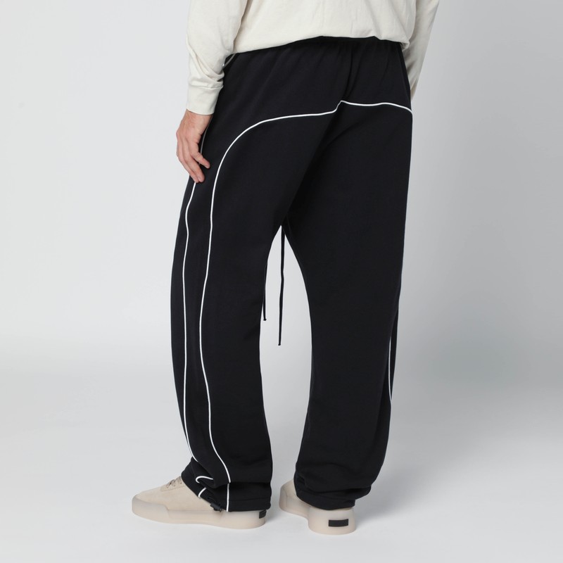 Essentials Black Jogging Pants With Contrasting Trims In Black