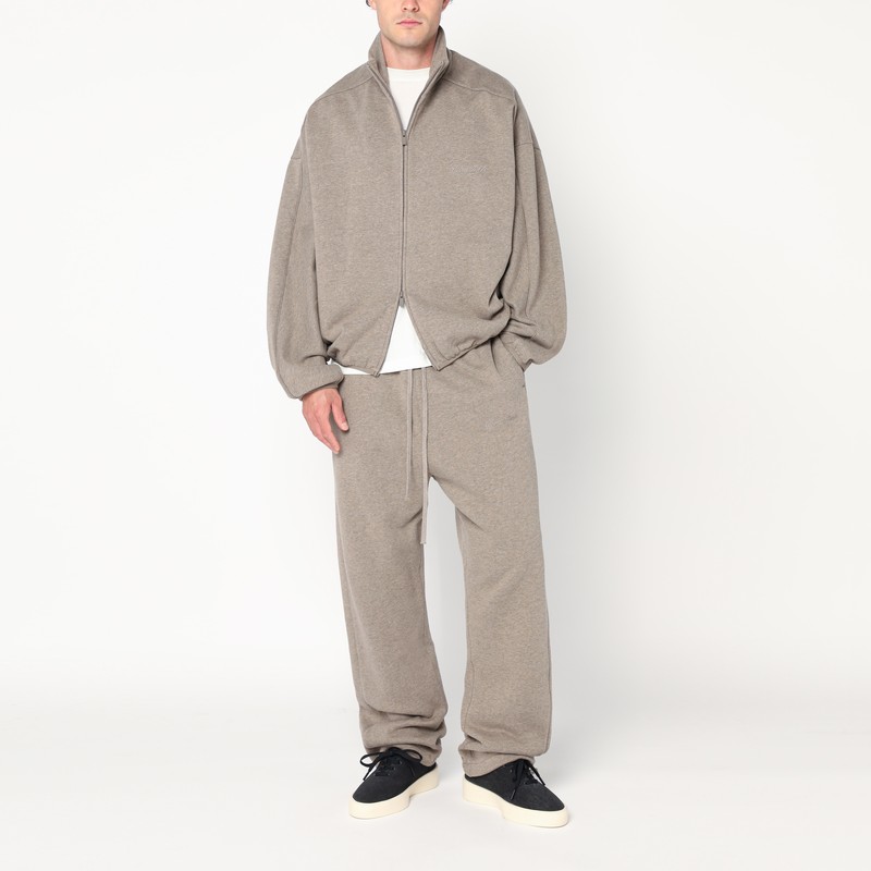 Essentials Drawstring Flared Track Pants In Gray