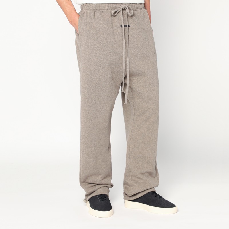 Essentials Drawstring Flared Track Pants In Gray