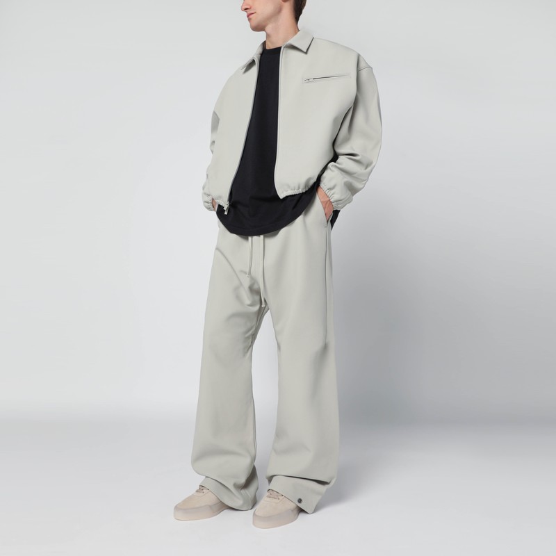 Essentials Grey Bonded Jogging Pants In Gray
