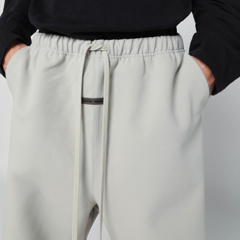 Essentials Grey Bonded Jogging Pants In Gray