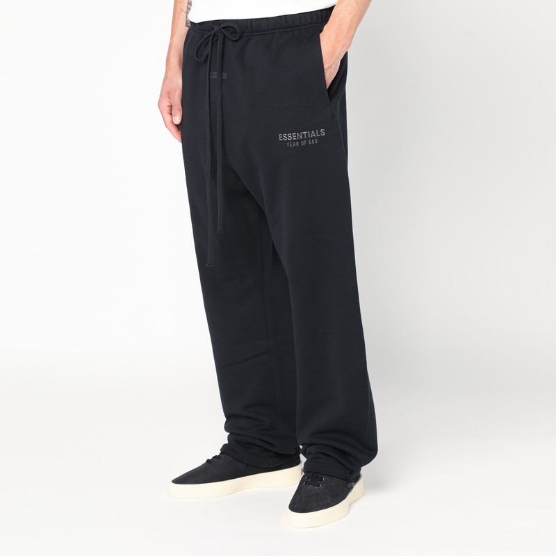 Essentials Black Cotton-blend Joggers In Black