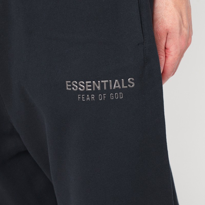 Essentials Black Cotton-blend Joggers In Black