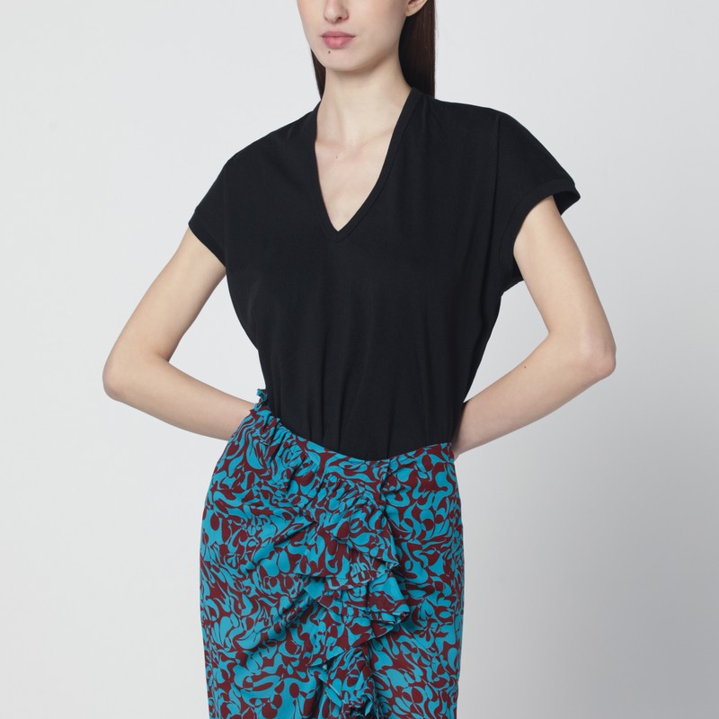 Black V-neck T-shirt