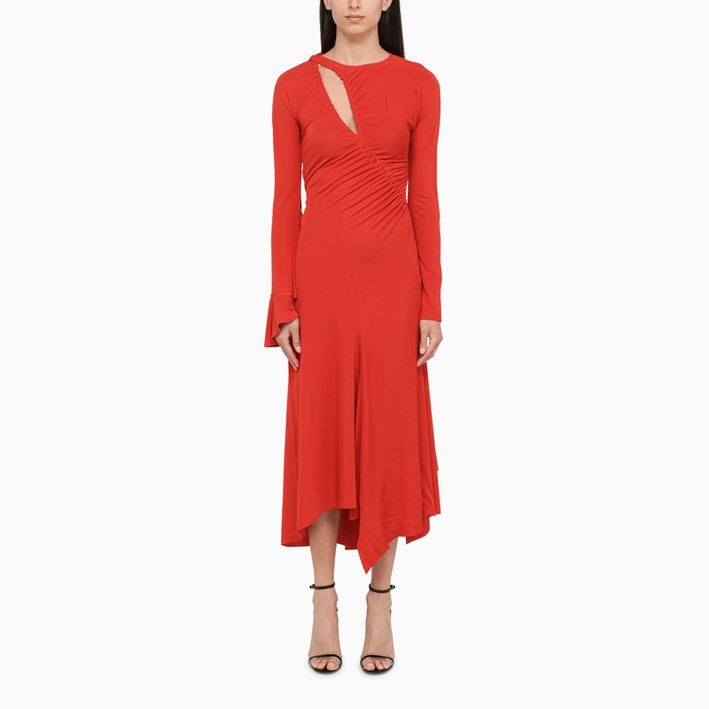 Victoria beckham rotes kleid mit cut-out-detail