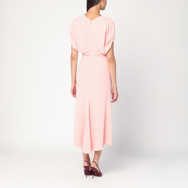 Victoria Beckham Satin Midi Dress 1325wdr006381avi R Vibec Ap In Pink