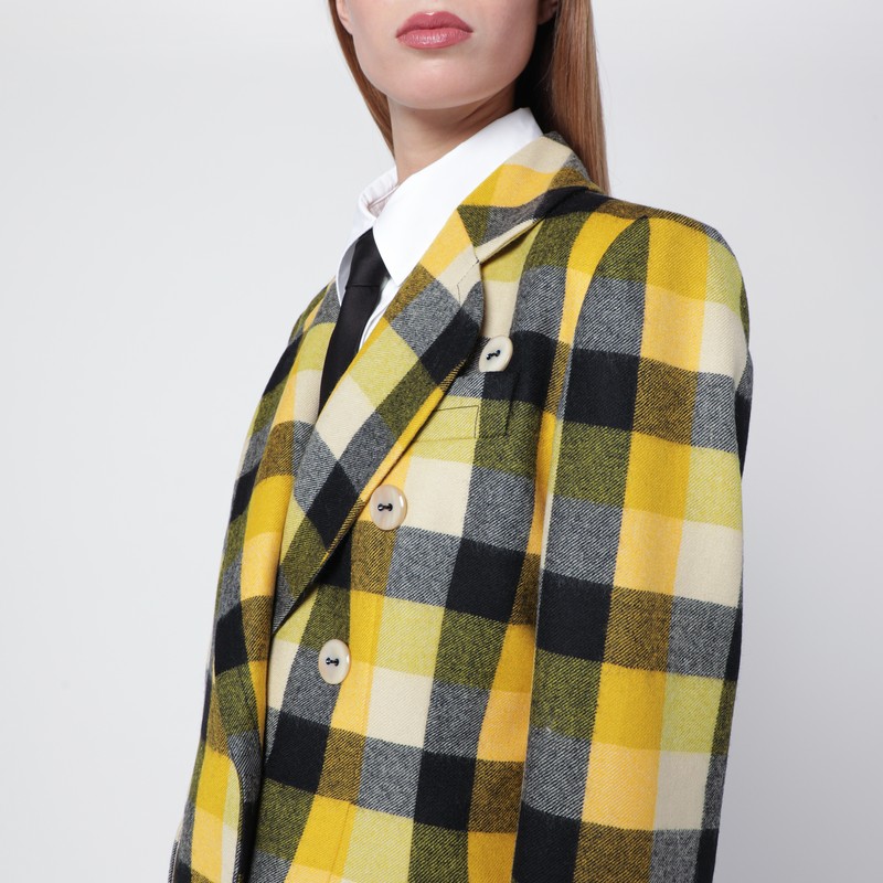 Vivienne Westwood Georgia Jacket Check Wool Pixel-check 44 Women In Yellow