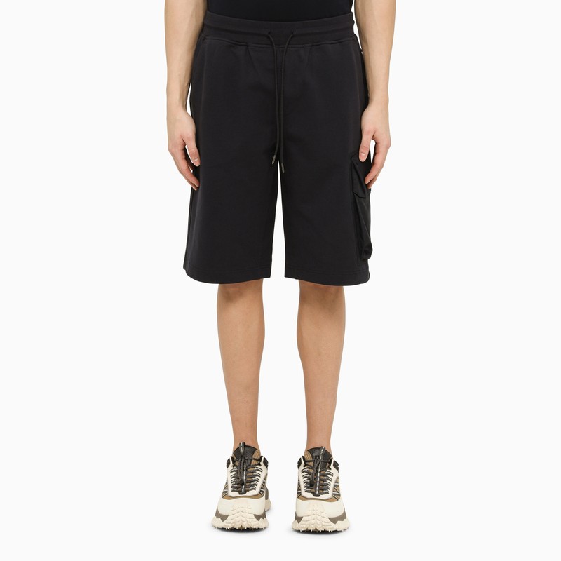 C.P. COMPANY BLUE COTTON JERSEY BERMUDA SHORTS