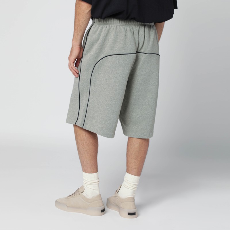Essentials Grey Shorts With Contrasting Trims In Black
