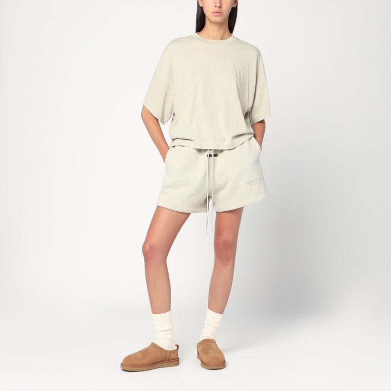 Essentials Greige Cotton-blend Shorts In Gray