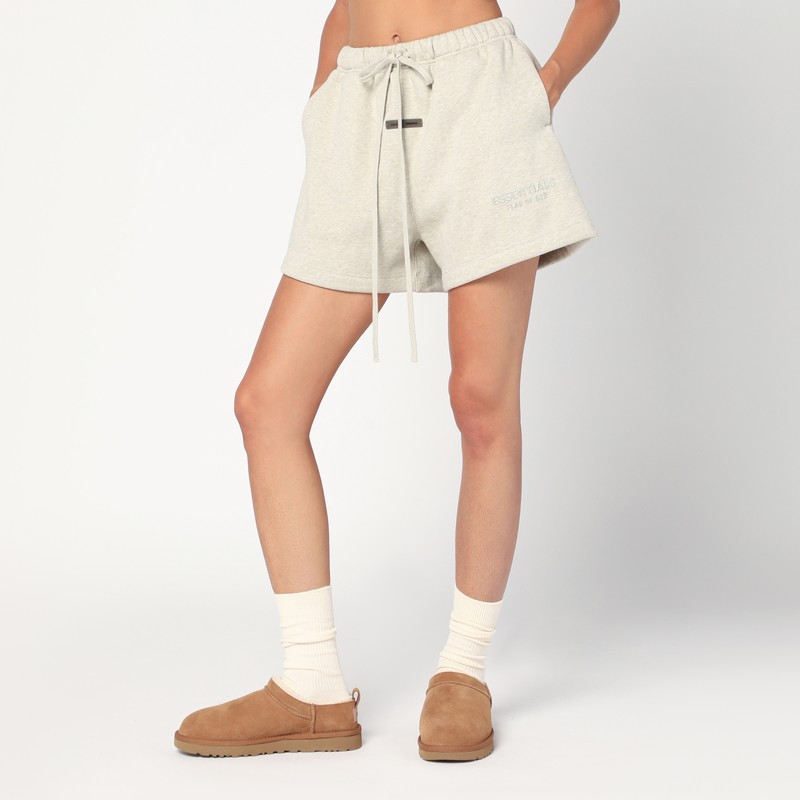 Essentials Greige Cotton-blend Shorts In Gray