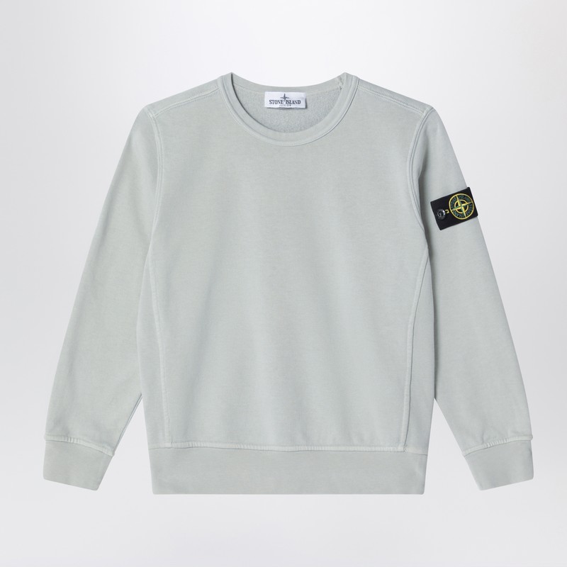 Pearl grey cotton crewneck sweatshirt