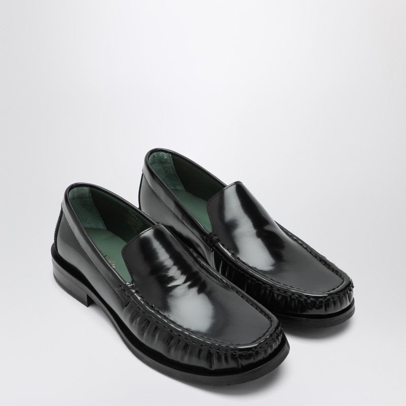 Vinny's Vinnys Black Leather Micahel Moccasins In Black