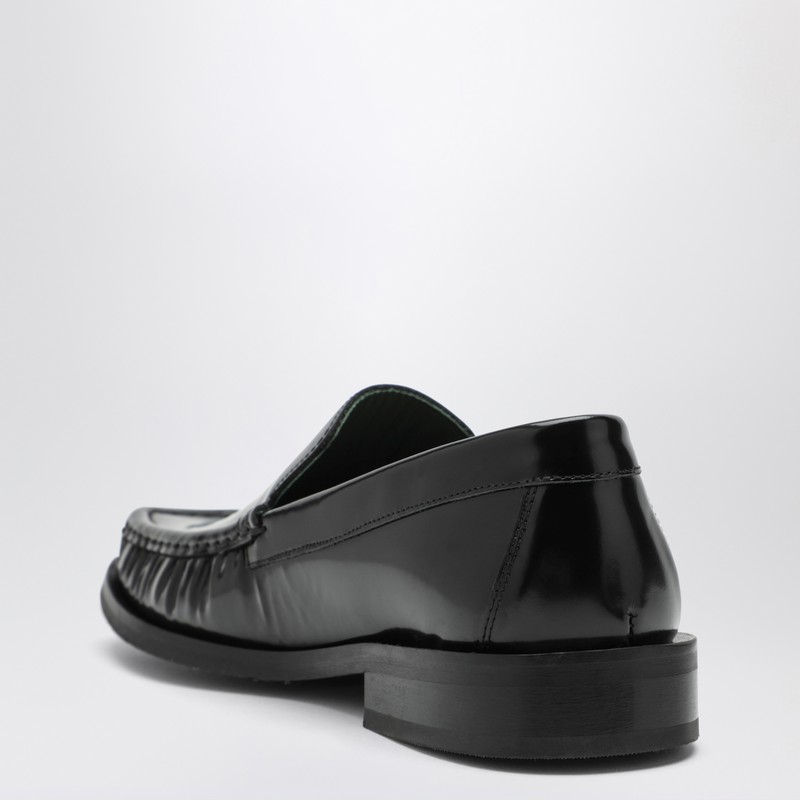 Vinny's Vinnys Black Leather Micahel Moccasins In Black