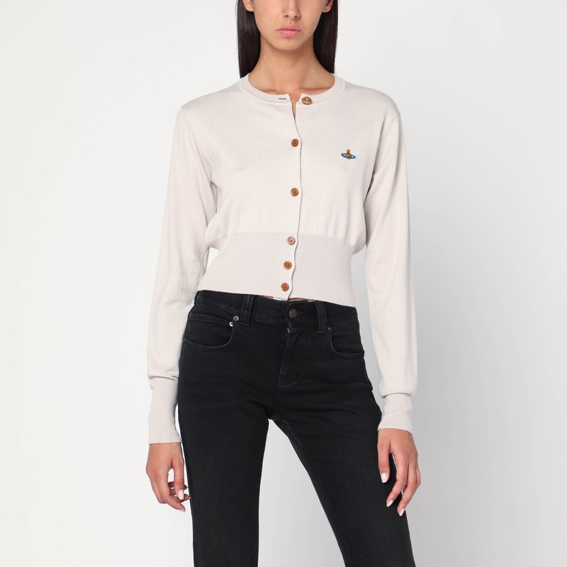 Off-white cashmere-blend cardigan