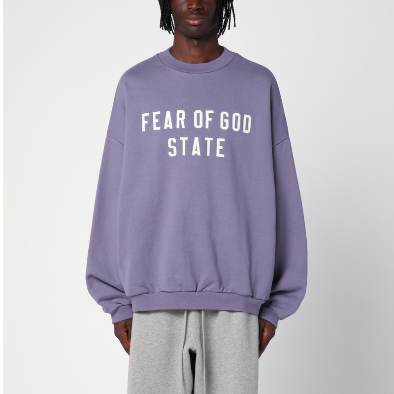 Lavender coloured sweatshirt with embroidered logo