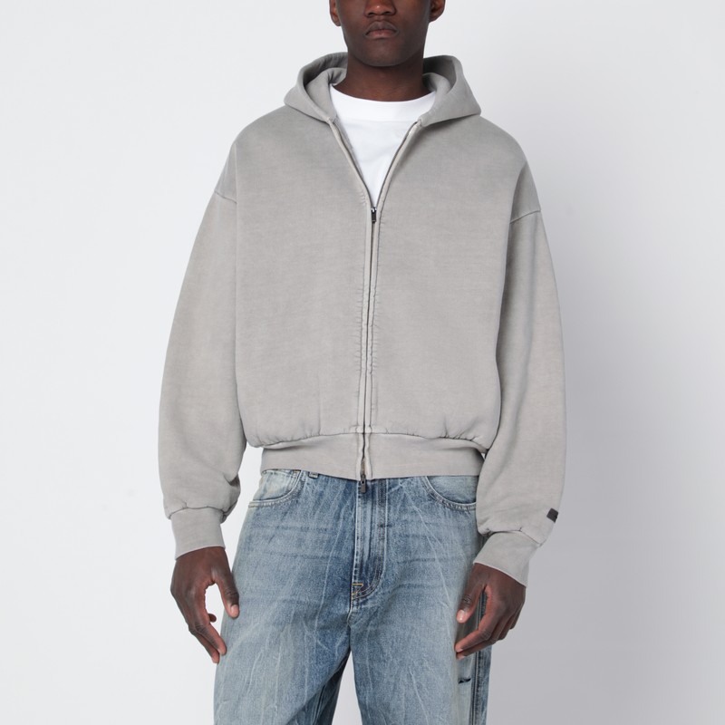 Smoke-grey zip sweatshirt