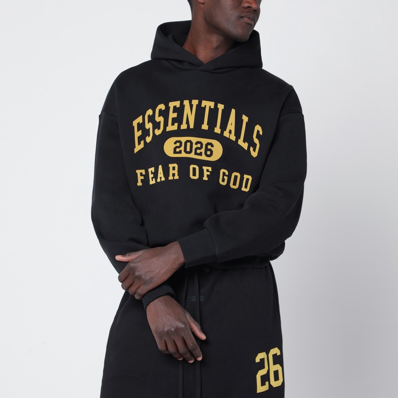 Black washed sweatshirt with logo print