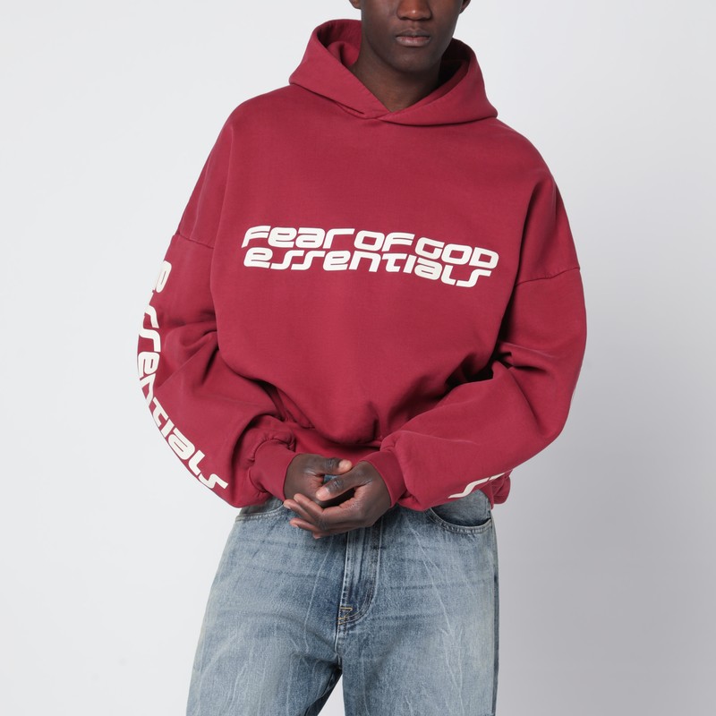 Crimson cropped hoodie