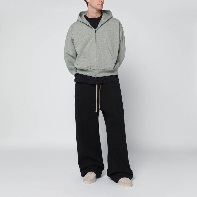 Essentials Grey Cotton Fleece Hoodie In Gray