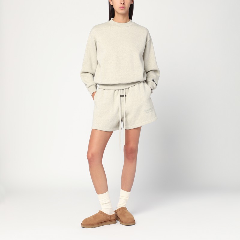 Essentials Greige Brushed Cotton Sweatshirt In Gray